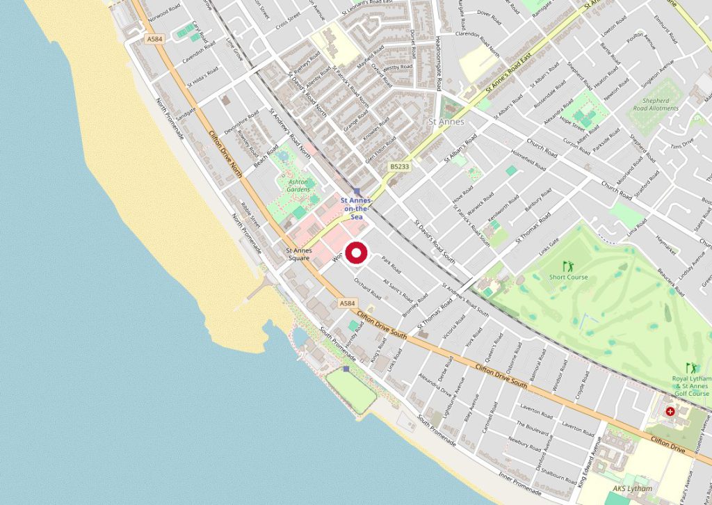 Map showing Fylde Private Medical