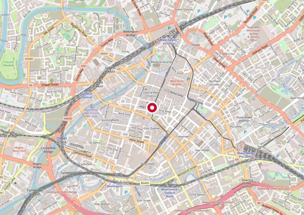 Map showing Pall Mall Medical, Manchester