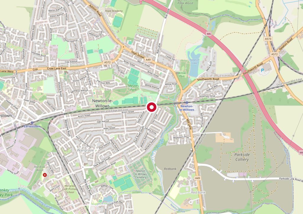 Map showing Pall Mall Medical, Newton-le-Willows